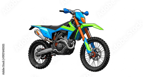 Vibrant Dirt Bike Ready for Adventure.