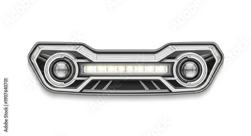 Vintage Car Dashboard Control Panel Chrome Detail.