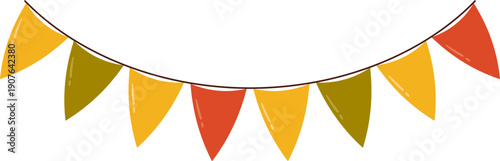 Colorful Pennant Banner, Bunting Flag in Autumn Party