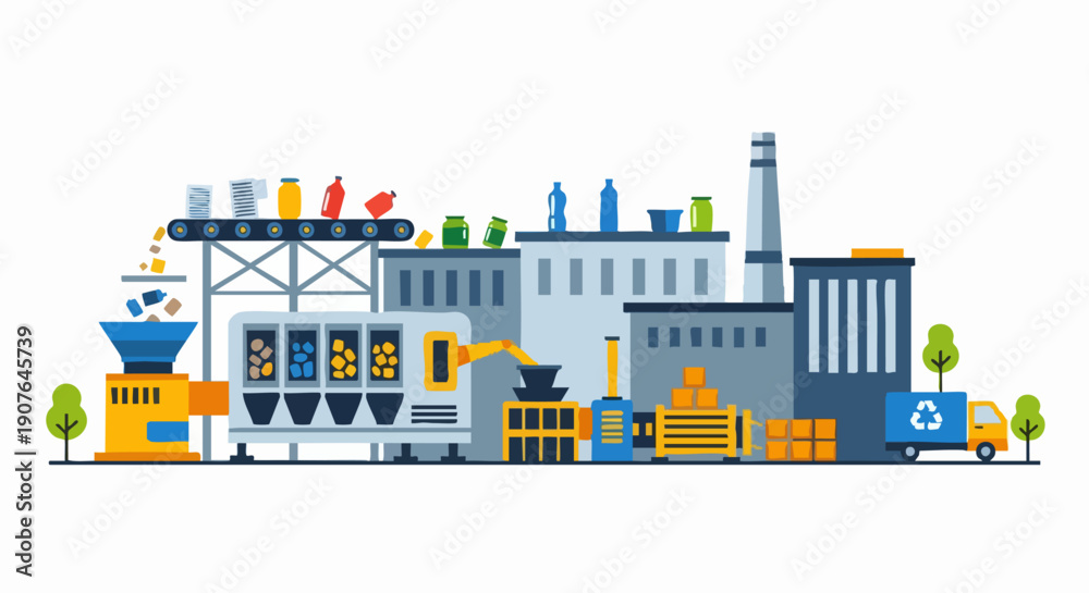 Fototapeta premium Recycling Plant Industrial Complex.