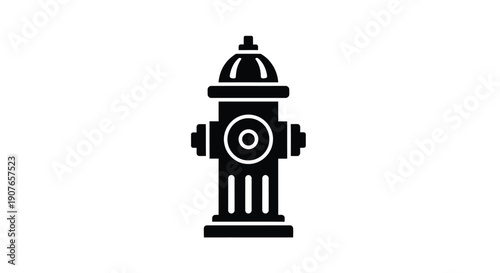 Simple black icon depicting a classic fire hydrant on a white background