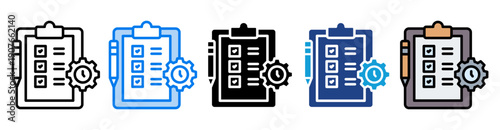 Planning icon set multiple style collection