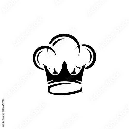 Chef Hat Crown Logo - Royal Culinary Symbol for Gourmet Food Brand