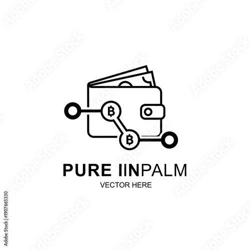 Digital Wallet and Blockchain Network for Cryptocurrency Transactions Icon