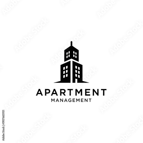 Modern Apartment Building Management Logo Design Icon