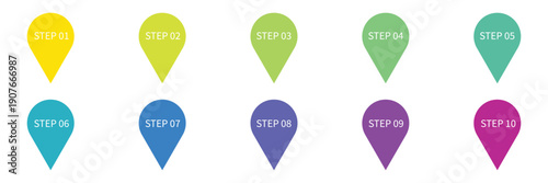 Super set bullet point on white background. colorful markers with number from 1 to 12. modern vector illustration. EPS 10 .