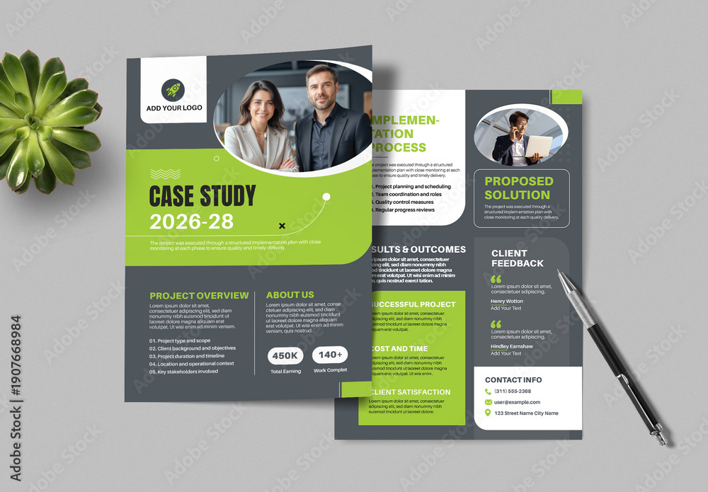 Case Study Template Design 2026 Stock Template | Adobe Stock