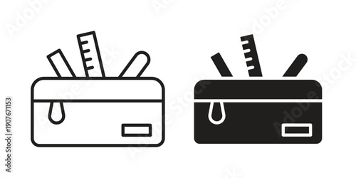 Pencil case icons for web developers and designers,