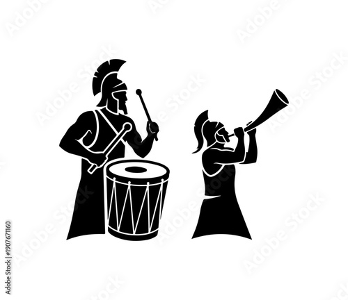 Ancient Greek Musicians - Drum and Trumpet Players