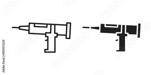 Sealant gun icons for web developers and designers,