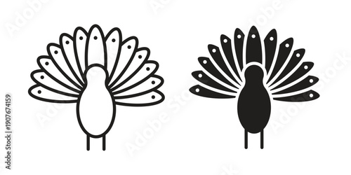 Thanksgiving peacock icons for web developers and designers,