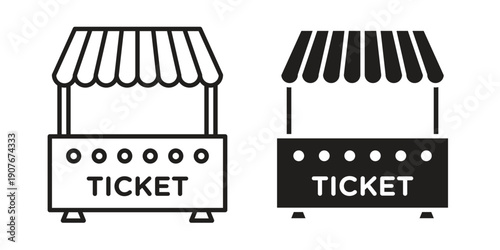 Ticket window icons for web developers and designers,