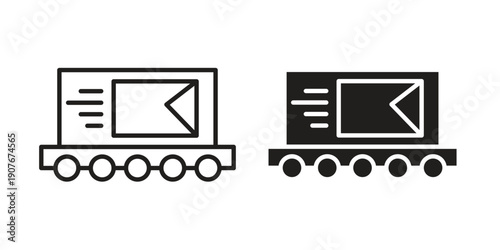 Train cargo icons for web developers and designers,