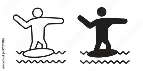 Wakeboarding icons for web developers and designers,