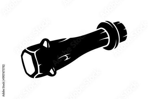 Black Vector Silhouette of a Fire Extinguisher