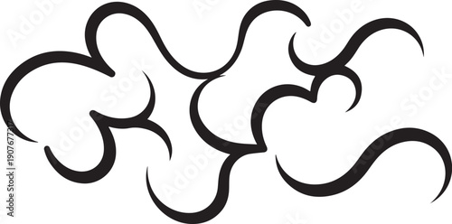Abstract black swirling lines on white background illustration design