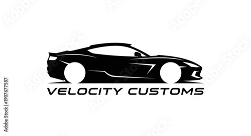 Black Sports Car Logo Design.