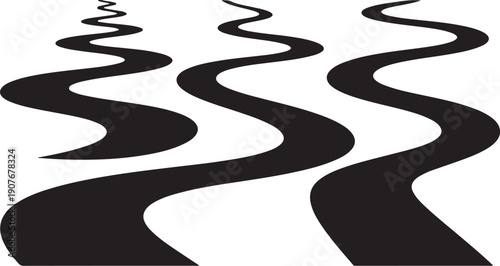 Black wavy lines on a white background illustration design