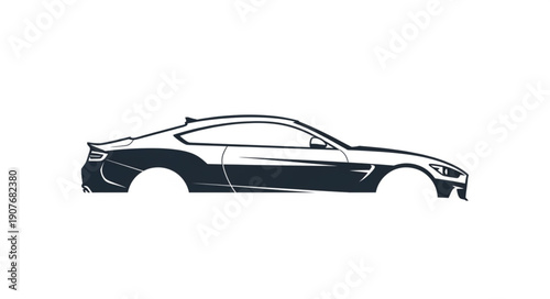 Black Sports Car Side View.