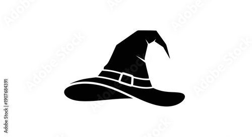 Black Wizard Hat Silhouette Icon