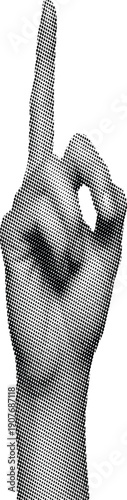 Open Hand Gesture with Palm Up Halftone texure