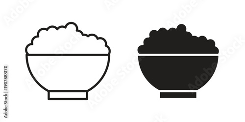 Rise Bowl icons collection. Line vector sign, symbol for web and mobile