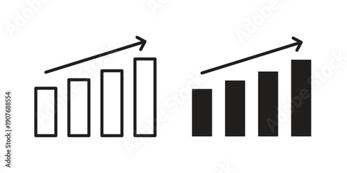 Sales growth icons collection. Line vector sign, symbol for web and mobile
