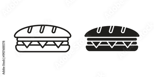 Sandwich icons collection. Line vector sign, symbol for web and mobile