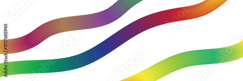Vibrant rainbow gradient waves on white background