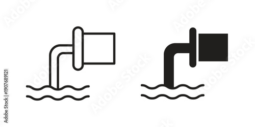 Sewage icons collection. Line vector sign, symbol for web and mobile