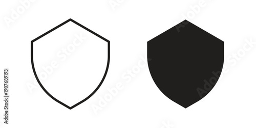 Shield icons collection. Line vector sign, symbol for web and mobile