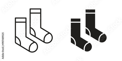 Socks icons collection. Line vector sign, symbol for web and mobile