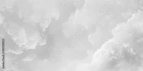 Threatening white clouds covering the gray sky 