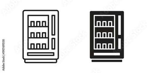 Vending machine icons collection. Line vector sign, symbol for web and mobile