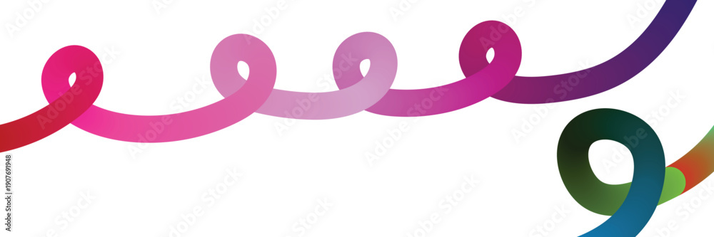 Fototapeta premium Vibrant rainbow gradient waves on white background