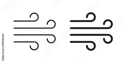 Windy icons collection. Line vector sign, symbol for web and mobile