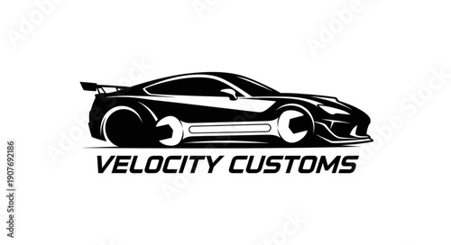 Black Sports Car Vector Illustration.