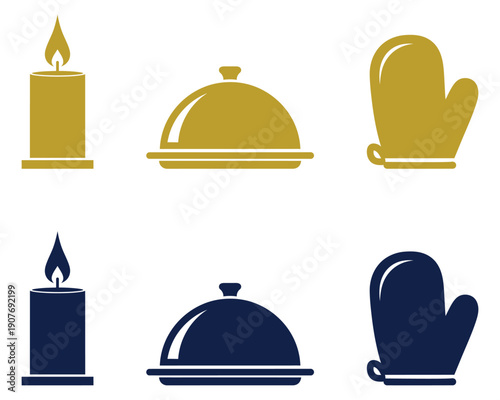 Hospitality and Service Item Icon Set