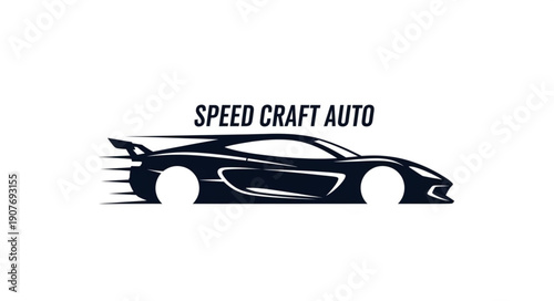 Black Sports Car Speed Illustration.