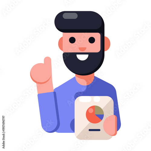 Tableau sur toile A flat style icon representing businessman character