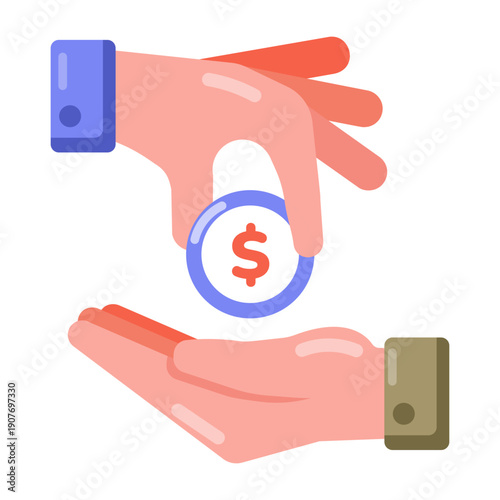 A flat style icon representing cash salary