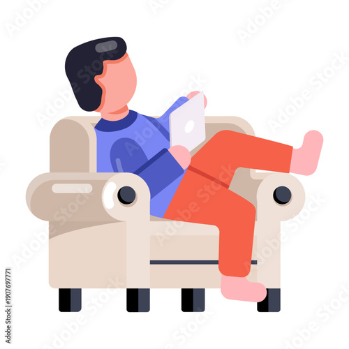 A flat style icon representing homeschooling