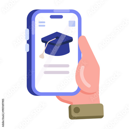 A flat style icon representing e learning