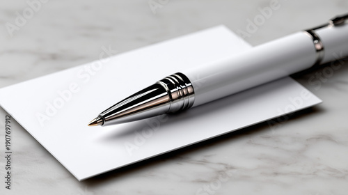 Sleek Metallic Pen Diagonal...