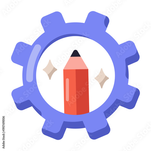 A flat style icon showing writing skills development