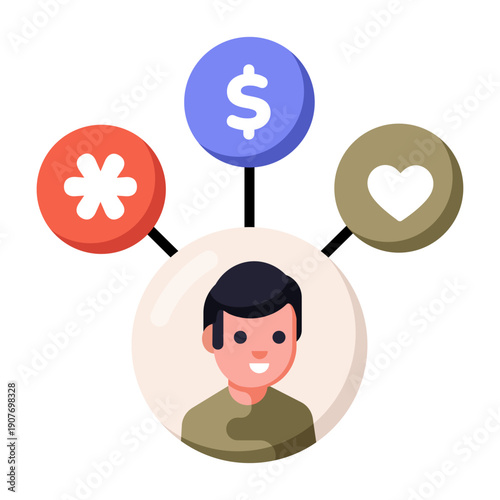 A flat style icon depicting employee benefits