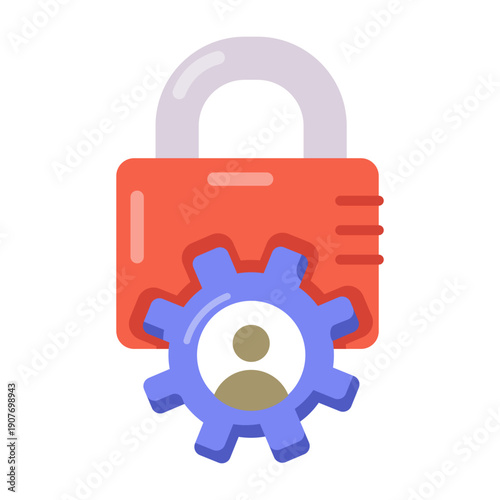 A flat style icon depicting access control