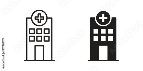 Hospital icon suitable vector symbol for graphic design, logo, web site, social media