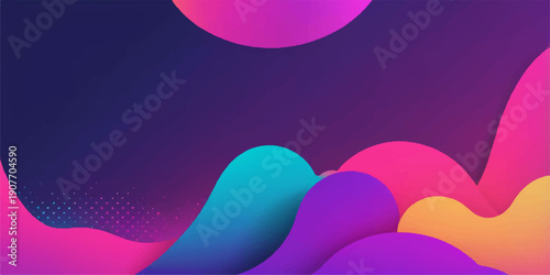 Abstract colorful heart background with clouds and rainbow elements