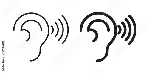 Listening icon suitable vector symbol for graphic design, logo, web site, social media